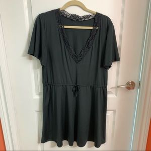 H&M Womens v neck black dress with lace